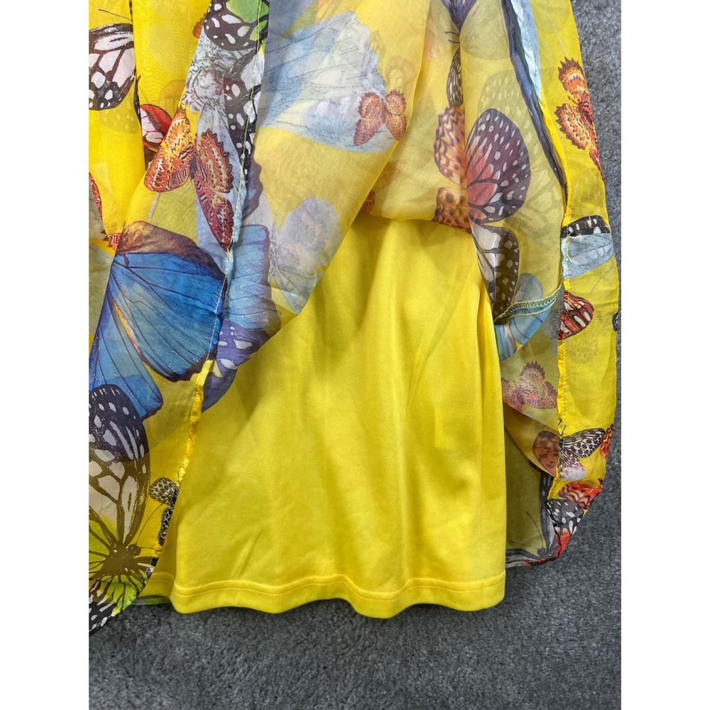 Rumies Bright Butterfly Fit & Flare Dress Size 8 Sheer Overlay Whimsical Cottage - Picture 6 of 9